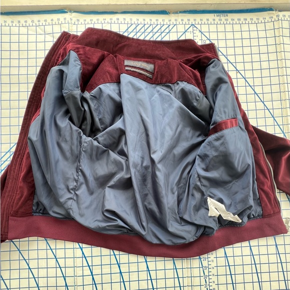 ZARA MENS Deep Maroon Mircofiber Suede Zip Up Jacket RETRO Y2K JAMIROQUAI Size S - Picture 3 of 12